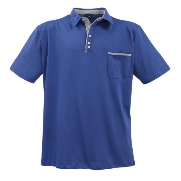 Polo-Shirt mit Brusttasche in indigo-blau von LAVECCHIA Übergrößen 3XL bis 8XL Polo-Shirt mit Brusttasche in indigo-blau von LAVECCHIA Übergrößen 3XL bis 8XL