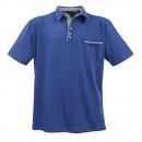 Polo-Shirt mit Brusttasche in indigo-blau  von LAVECCHIA Übergrößen 3XL bis 8XL